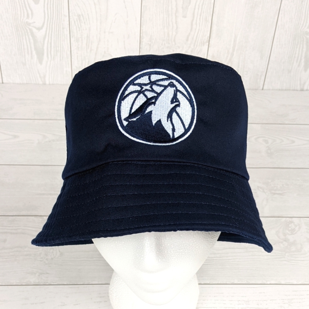 Navy Wolf Logo Bucket Hat - Unbranded